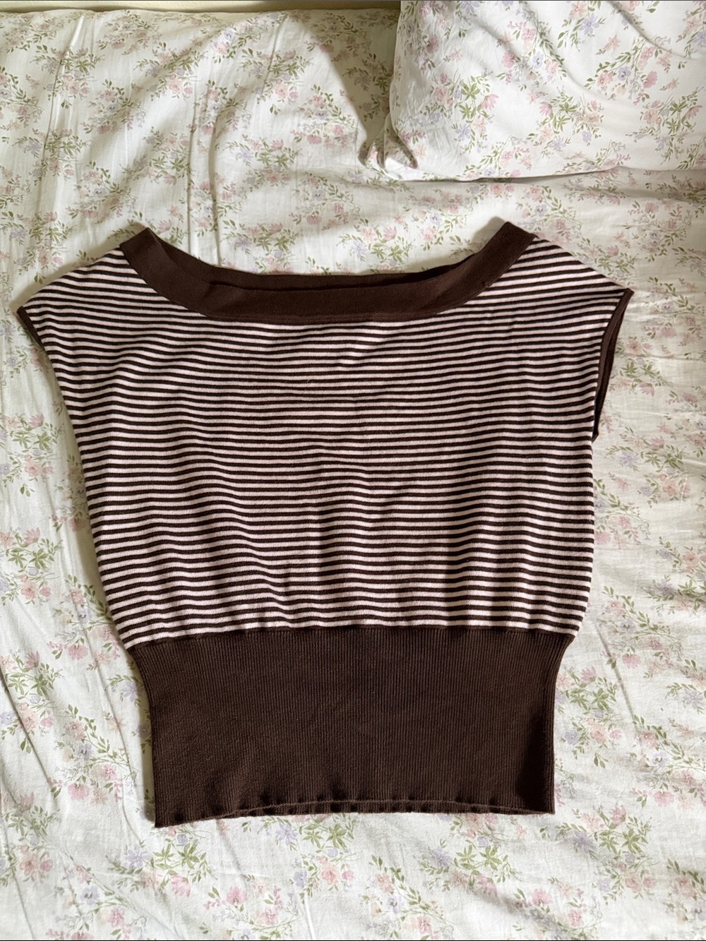 Forever 21 Brown and Cream Striped Knit